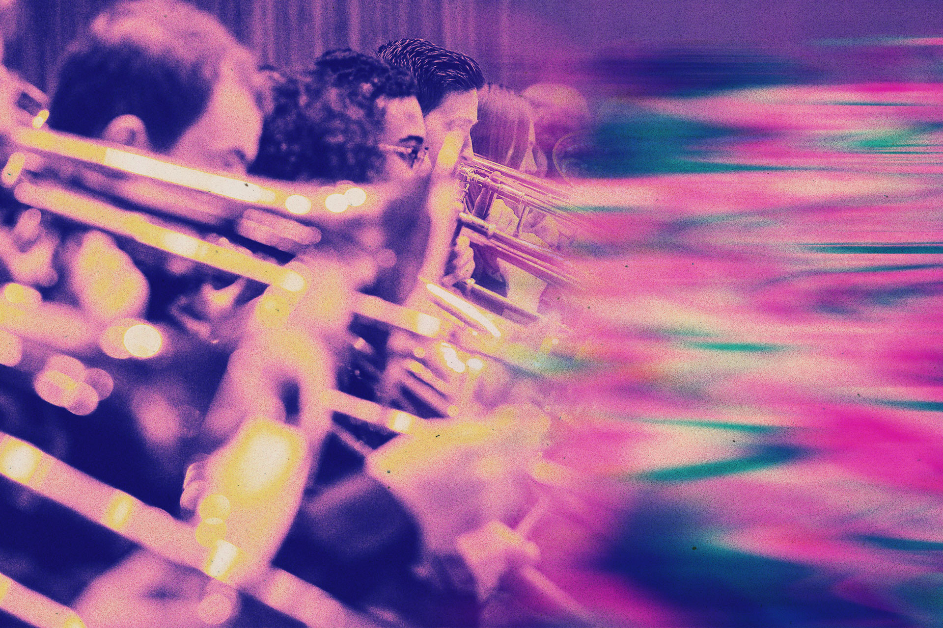 Students playing horns.